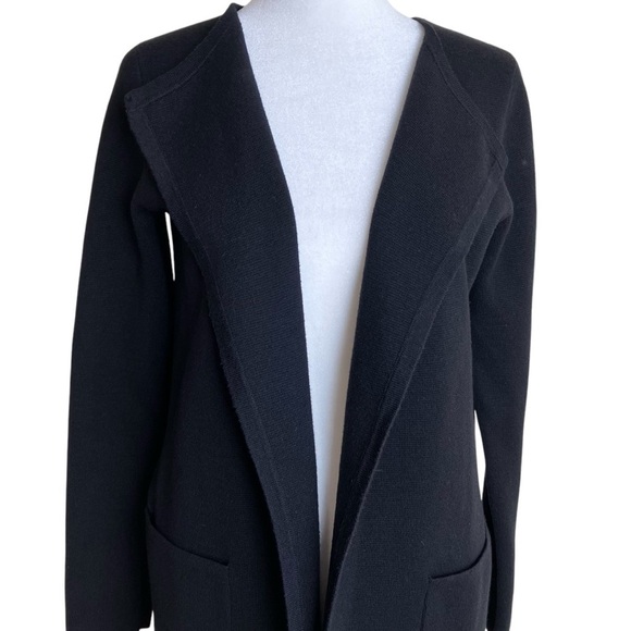 J. Crew 365 Black Juliette Collarless Sweater Blazer Wool Cotton Blend Knit XXS - Picture 5 of 16